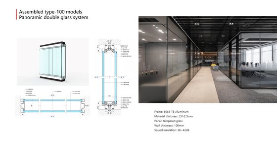Un buen precio. Top Supported Modern Aesthetics Office Glass Partition Wall with Space Optimization en línea