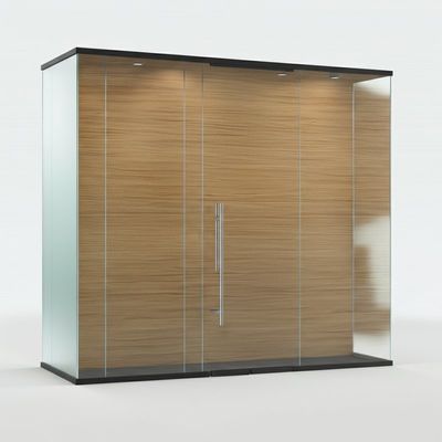 comprar Acústico de la oficina de vidrio Pared divisoria de acabado de madera para el laboratorio online manufacture