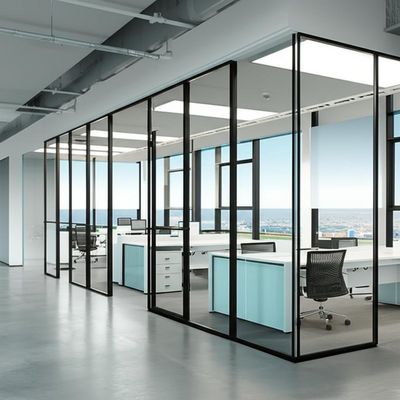 Un buen precio. Single Glazed Office Glass Partition Wall with Sound Insulation and 108mm/90mm Thickness for Panoramic System en línea