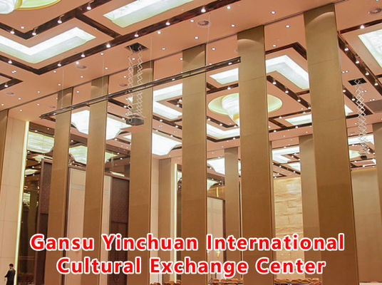 Un buen precio. Centro de Intercambio Cultural Internacional Gansu Yinchuan | Panel divisorio móvil con marco de aluminio con tablero laminado de alta presión y rodillos Dupont POM para elevación superior e inferior en línea
