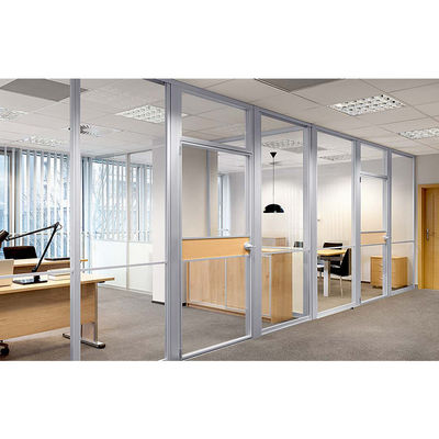 Divisiones de oficina insonorizadas interiores con cristal único con persiana