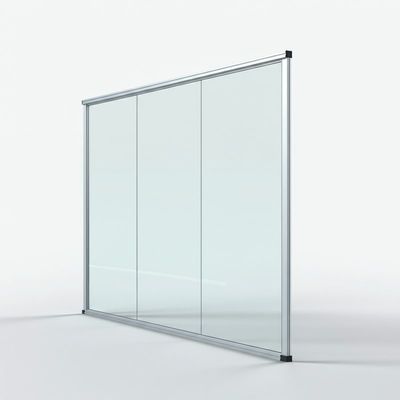 Aluminio de solidificación de la oficina de vidrio de partición de la pared superior con soporte para el vidrio único