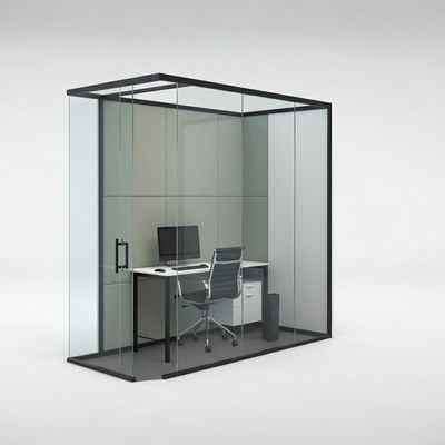 Pared divisoria de vidrio de oficina de 100 mm elegante y duradera para lugares de trabajo modernos