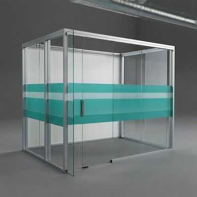 Pared divisoria de vidrio de oficina con marco de aluminio funcional y elegante para oficinas modernas