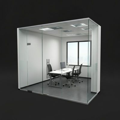 Instalación de divisorias de vidrio de oficina sin marco de doble vidrio aislado