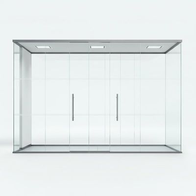 Pared divisoria de vidrio de aluminio moderno con puertas giratorias