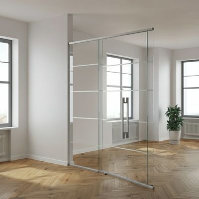 Un buen precio. Pared divisoria fija de vidrio con marco de aluminio de 90 mm de espesor para oficinas en línea