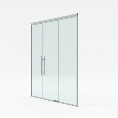Vista completa de pared divisoria de vidrio de vidrio único con marco de aluminio para oficinas modernas