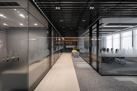 Paredes divisorias de vidrio desmontables duraderas de doble vidrio de oficina modular