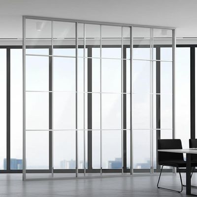 Un buen precio. Office Glass Partition Wall with 108mm/90mm Thickness Up to 3000mm Height and 1200mm Grid Width for Aluminum Frame en línea